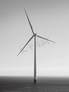 黑白海上风力涡轮机未来的绿色能源可再生电源