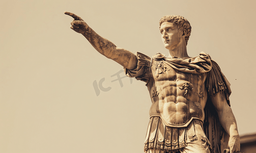 罗马奥克塔维奥古斯都皇帝雕像的细节