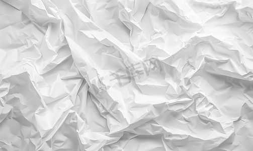 白色皱褶展开的纸张纹理背景纸折叠成六个全框