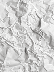 白色皱纹艺术纸背景设计您的纹理概念皱巴巴的纸
