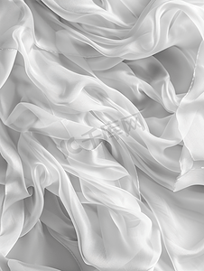 白色织物布料纹理为背景和设计艺术作品美丽的丝绸或亚麻皱褶图案
