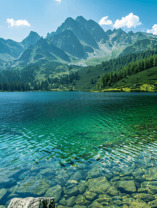 斯洛伐克高塔特拉山泽莱内普莱索绿湖的山脉