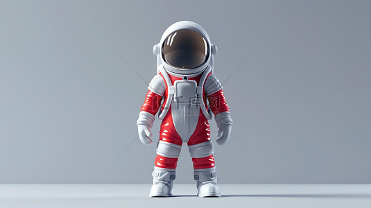 宇航服卡通手绘背景图片_3D穿宇航服的宇航员背景