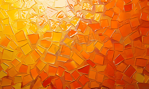 橙色马赛克抽象纹理背景图案背景壁纸