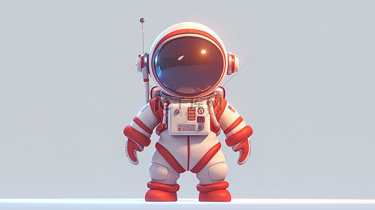 一个3D简约穿宇航服的宇航员背景