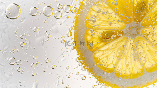 产品宣传黄色背景图片_简约空间黄色柠檬水珠水滴的背景