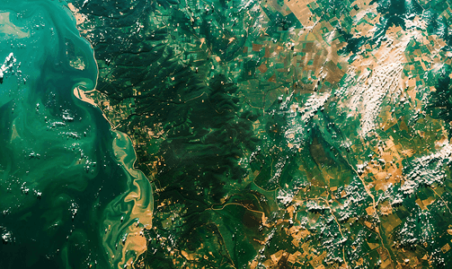 巴拉圭上空的卫星顶视图纹理