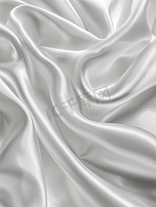 白色丝绸或缎子豪华布纹理背景可作为婚礼背景优雅的壁纸设计
