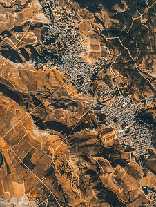 巴勒斯坦西岸上空的卫星顶视图纹理