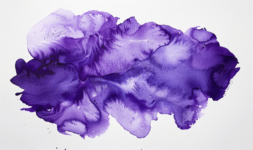 彩绘紫色形状水彩画纹理