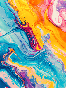 彩色纹理流体艺术抽象彩色纹理壁纸背景设计和创意混合色彩现代艺术流体艺术