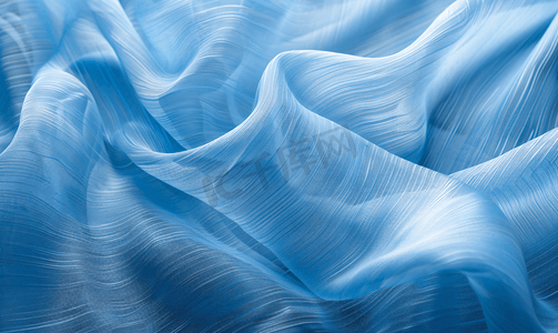 彩色织物质感柔软的蓝色织物具有垂直线复制空间