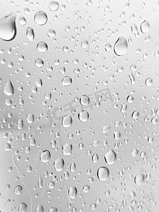 玻璃纹理抽象背景上的雨滴