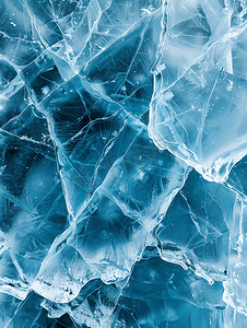冰河天然冰背景上蓝冰的图案和纹理