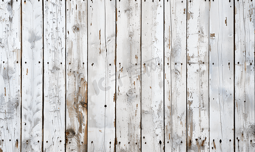 旧木板漆成白色垂直形状木材纹理背景