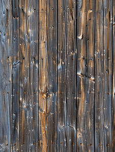 木纹壁纸摄影照片_木板钉垂直木质深色木质背景带复制空间