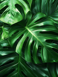 热带棕榈摄影照片_热带叶子纹理自然绿色背景