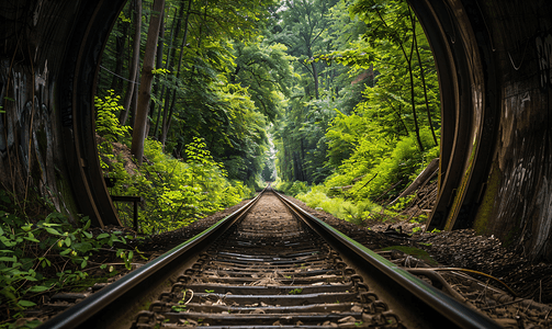 有爱有奇迹摄影照片_大自然奇迹真正的爱情隧道绿树和铁路乌克兰