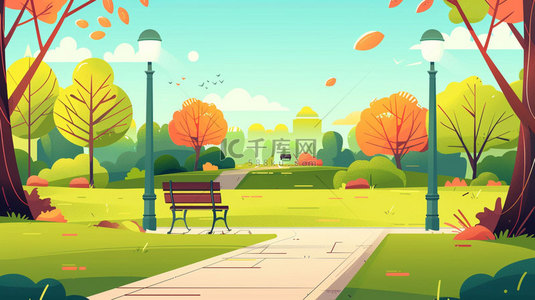 真实公园场景合成创意素材背景