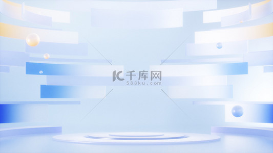 3D微软风企业简约清透玻璃商务科技背景