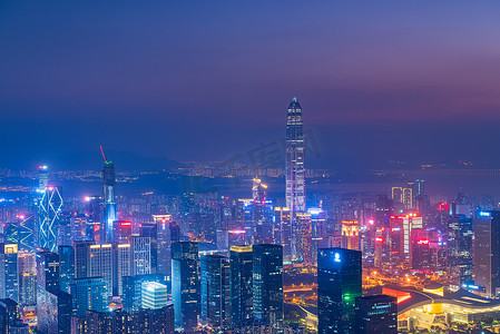 深圳福田天际线全景