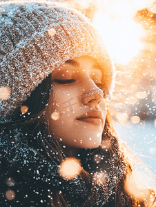 雪的纹理在阳光图案圣诞节新年早晨在假期圣诞节背景前闪闪发光