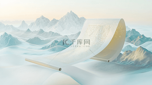 蓝色群山画卷创意背景