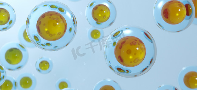 研究摄影照片三维渲染细菌微生物特写