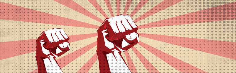 握拳加油企业电商复古banner