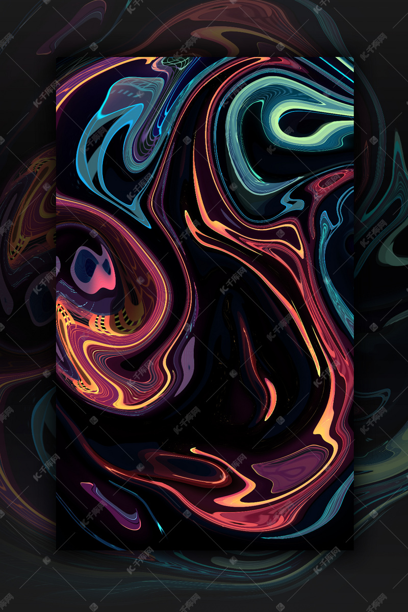 渐变流体黑色质感纹理背景