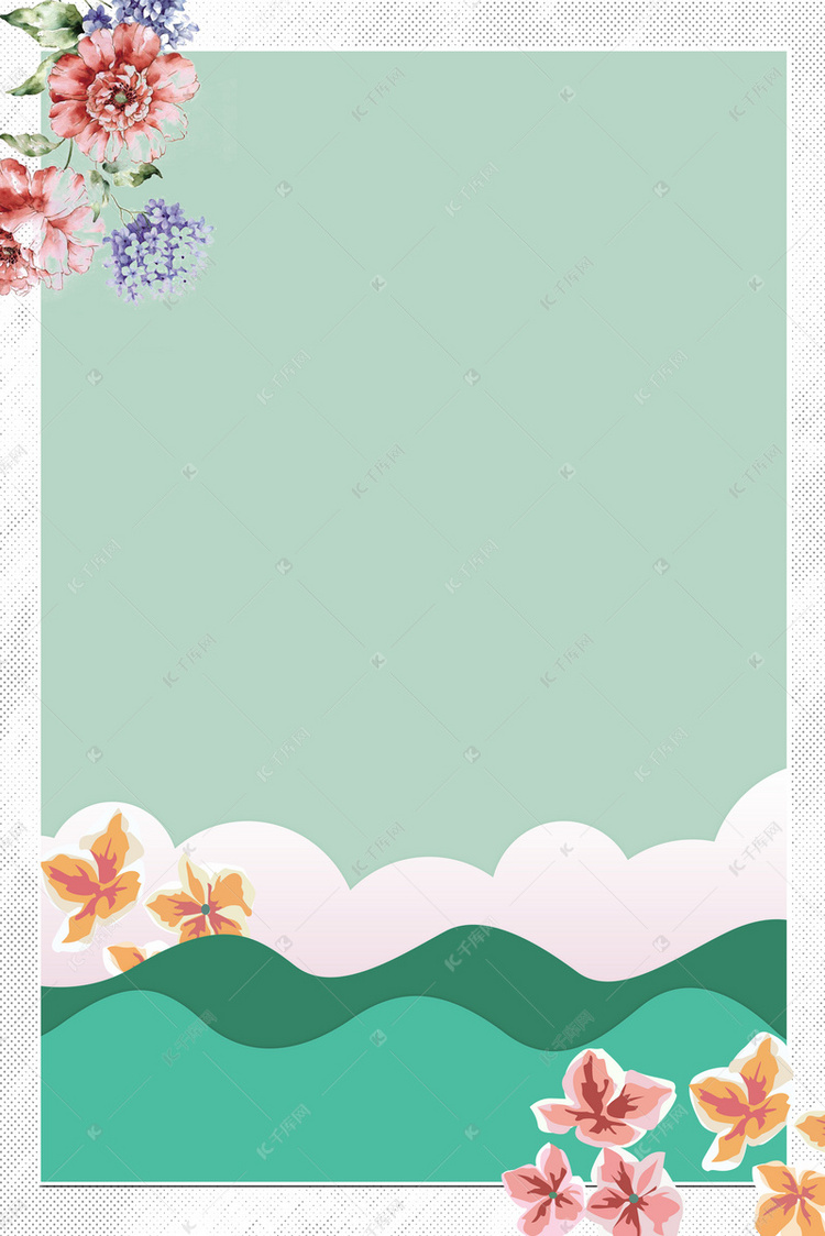 绿色清新花朵背景图背景图片免费下载-千库网