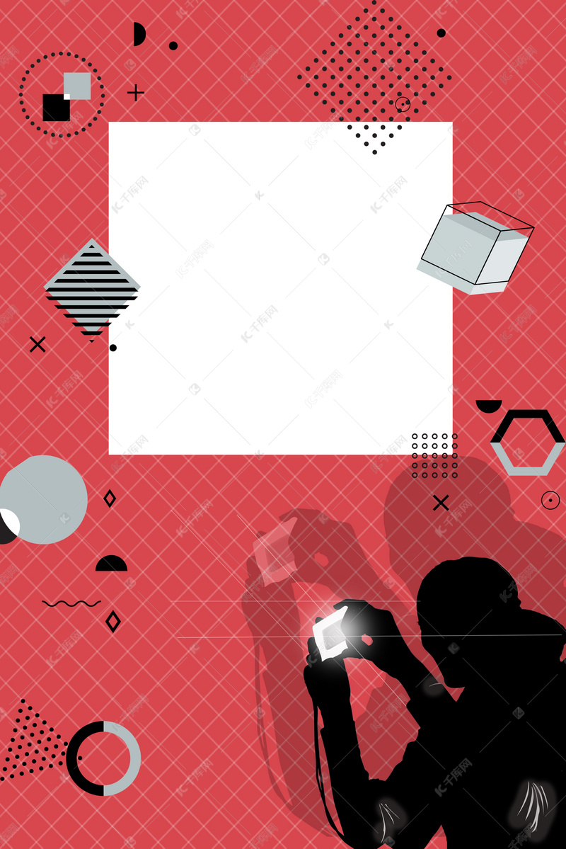 简约红色摄像社团招新海报背景