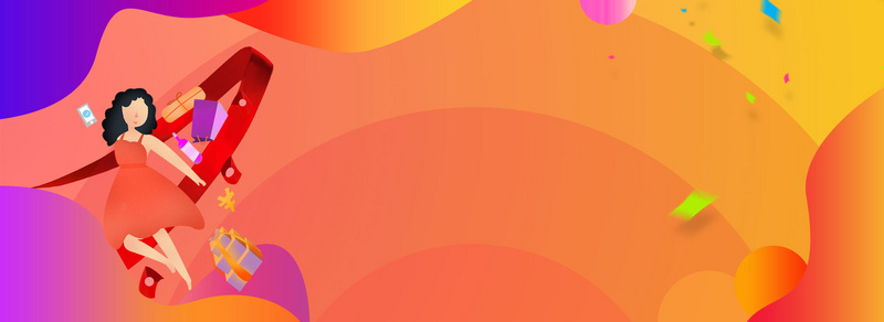 矢量电商购物创意banner背景