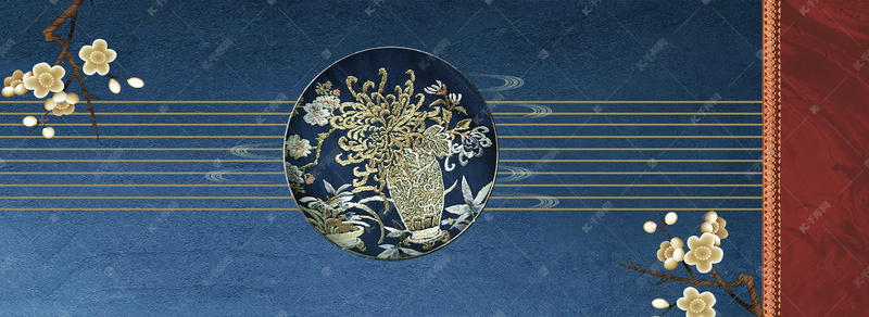 创意中国风刺绣文化传承banner背景图片免费下载-千库网
