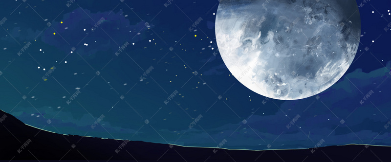 7月日人类月球日背景图片免费下载 海报banner Psd 千库网 图片编号