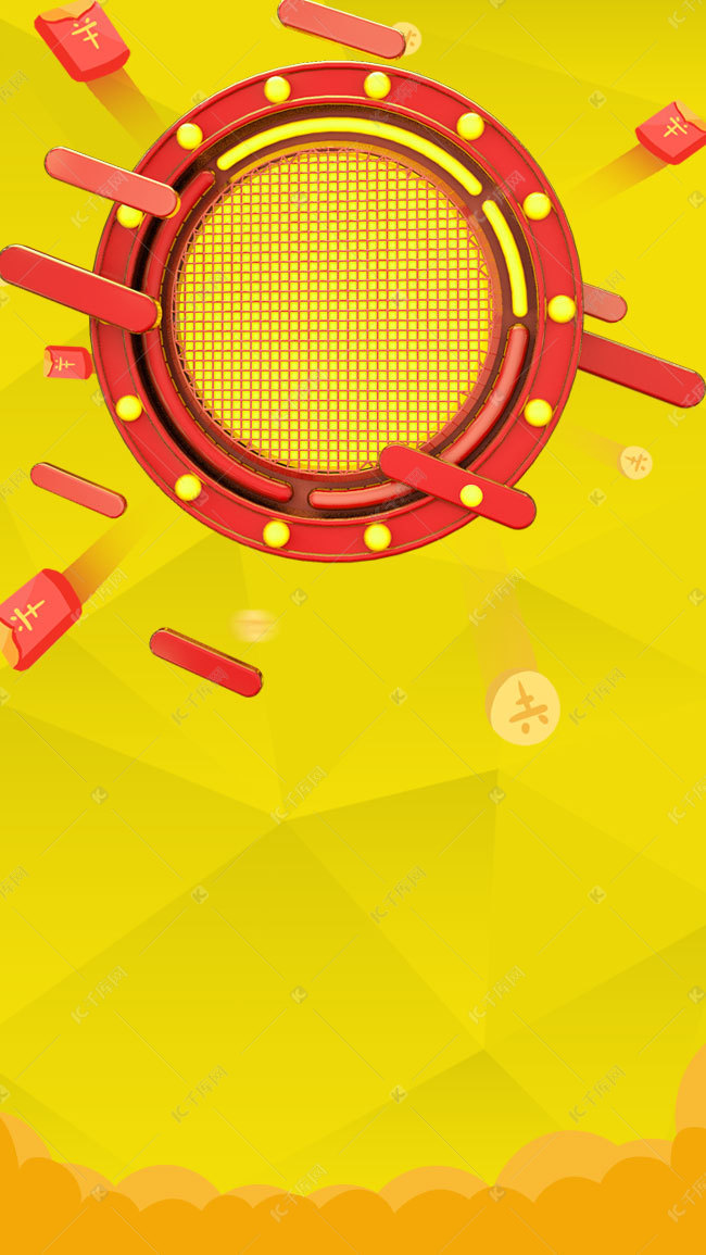 黄色色块疯狂抢购h5背景图片免费下载-千库网