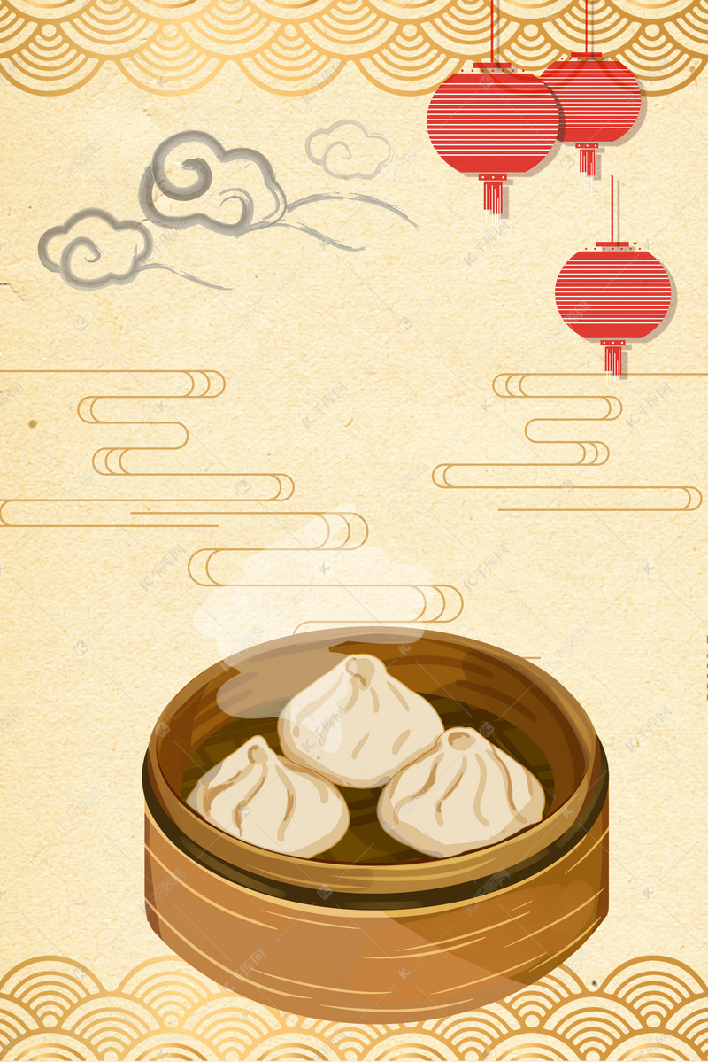 美食肉包子海报背景图片免费下载-千库网