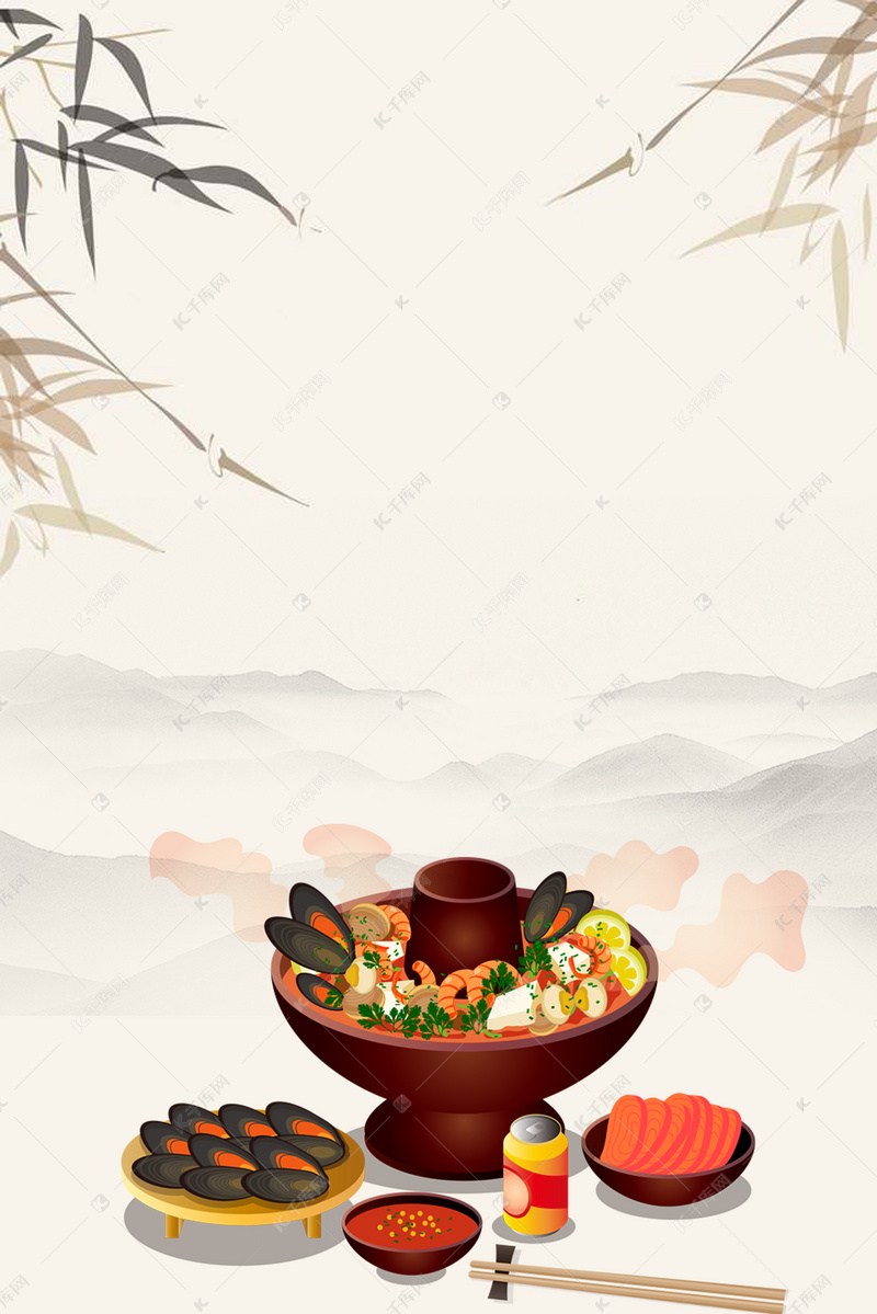 简洁大气中国风美食背景图片免费下载-千库网