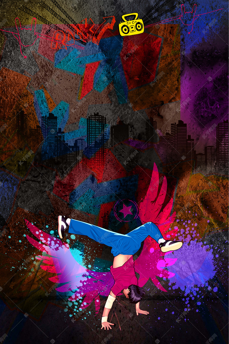 嘻哈音乐派对创意海报背景素材