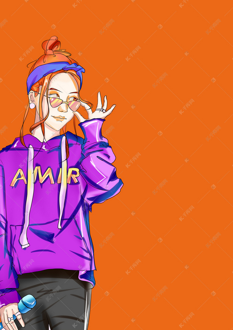 橙色简约创意美发沙龙海报背景