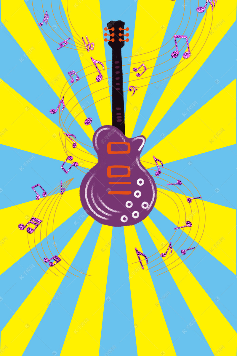 吉他社招新海报矢量背景素材