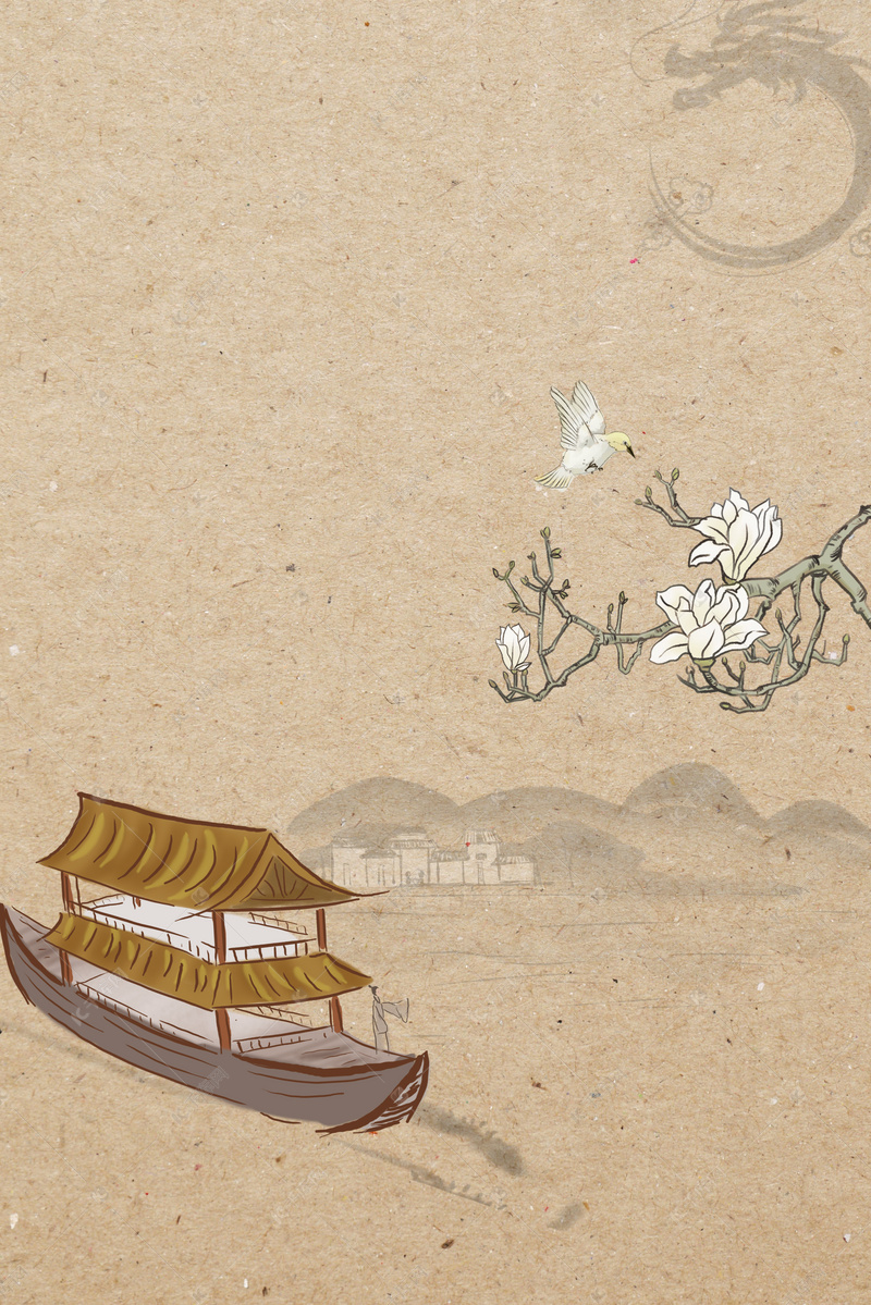 棕色渐变中国风古人psd分层h5背景素材