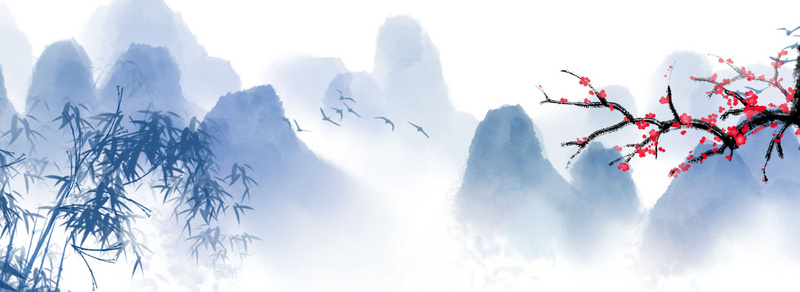 水墨淡雅中国风海报背景素材