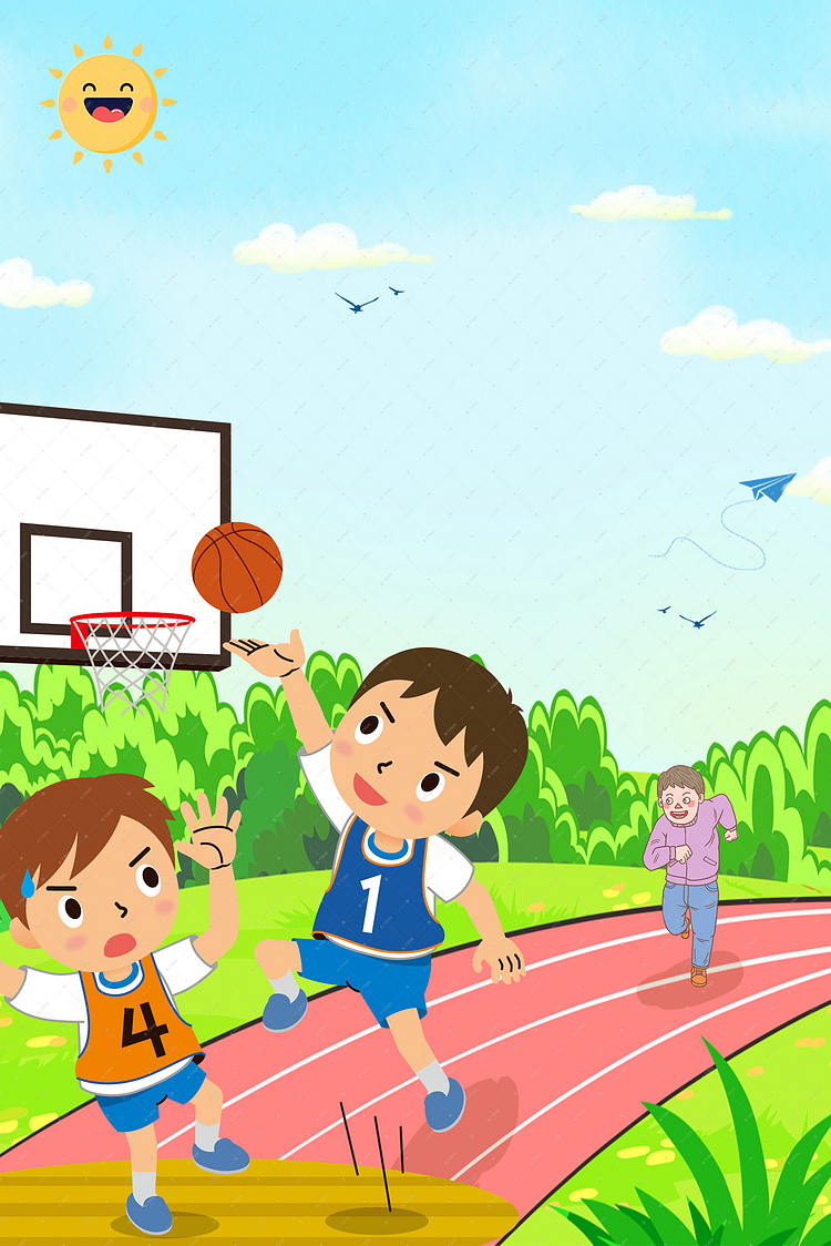 春季运动会卡通海报背景图片免费下载-千库网