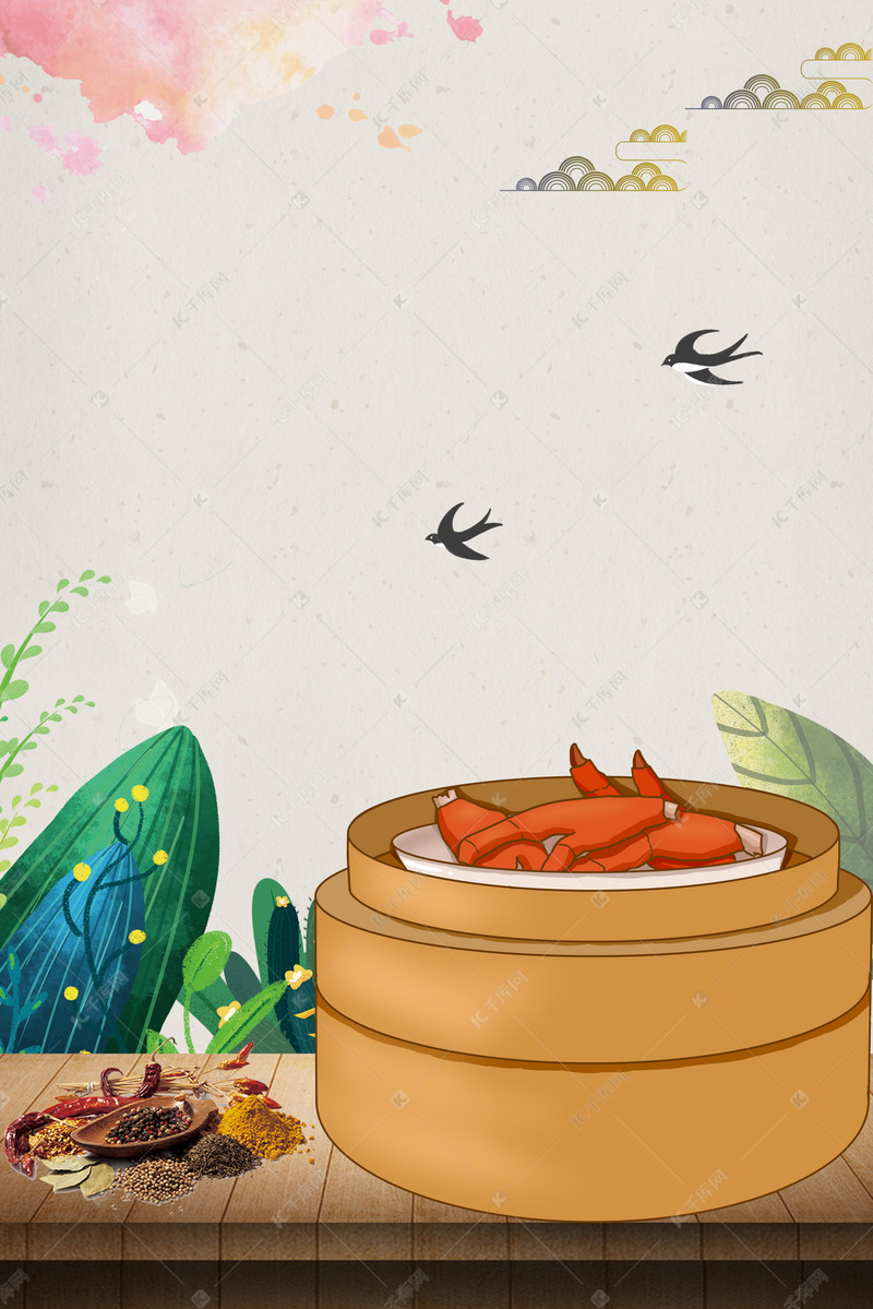 简约美食卤鸡爪食店宣传海报背景素材背景图片免费下载-千库网