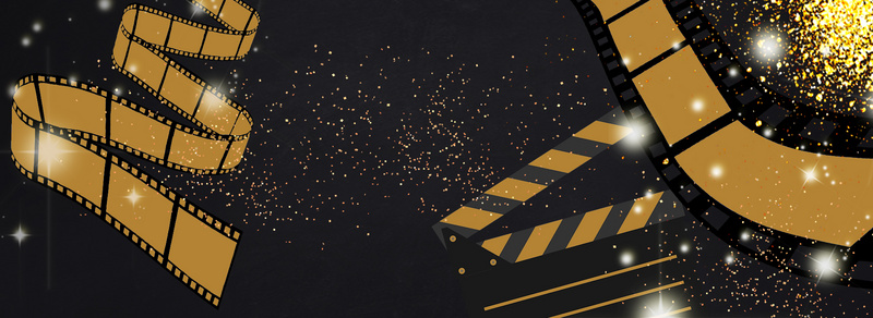 黑金风国际电影节banner海报背景图片免费下载-千库网