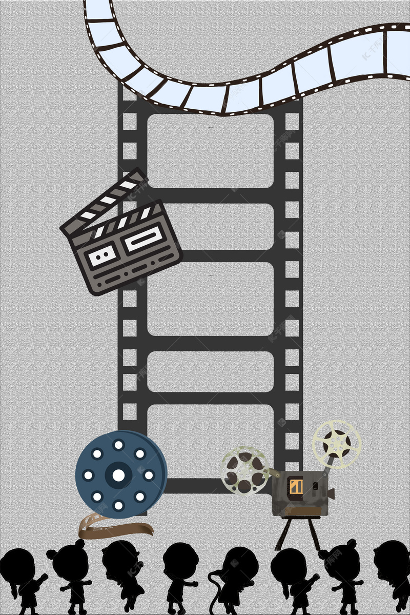 时尚电影胶卷主题背景海报