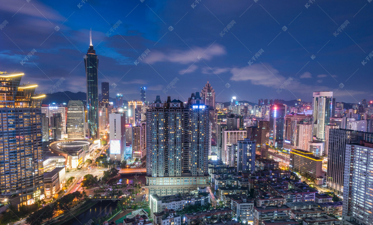 深圳罗湖夜景高清摄影大图-千库网