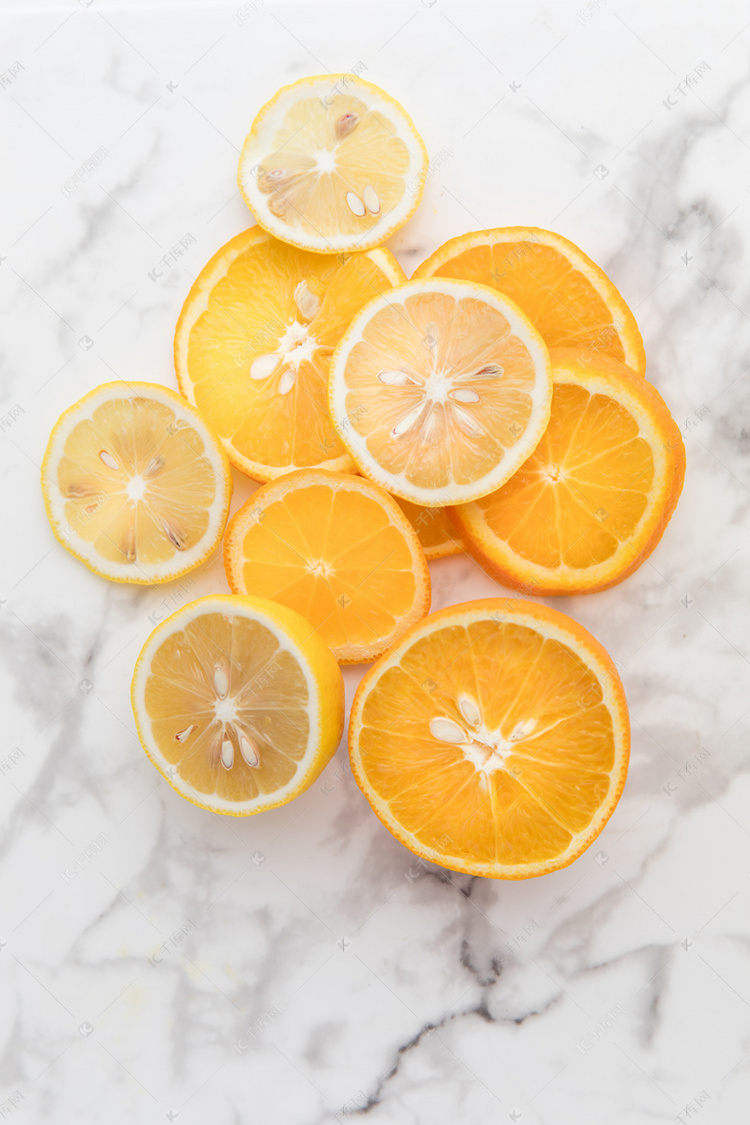 夏日水果橙子柠檬摄影图