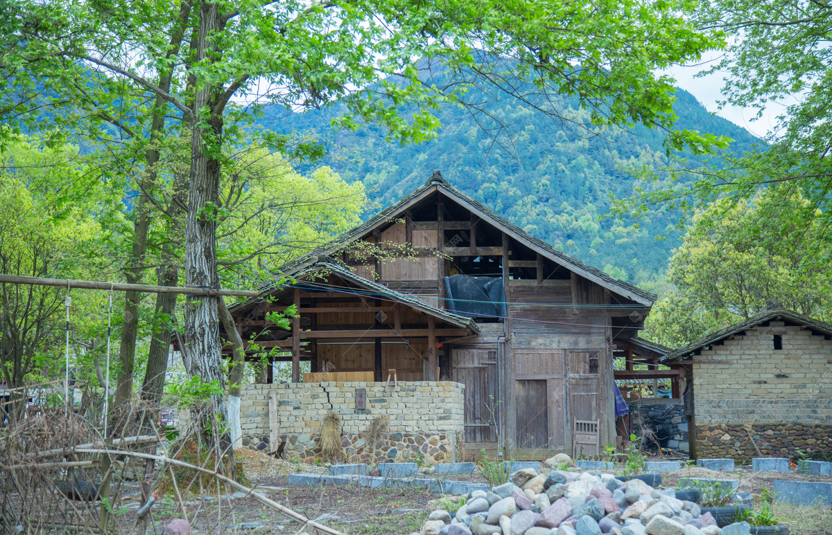 乡间田舍摄影图片